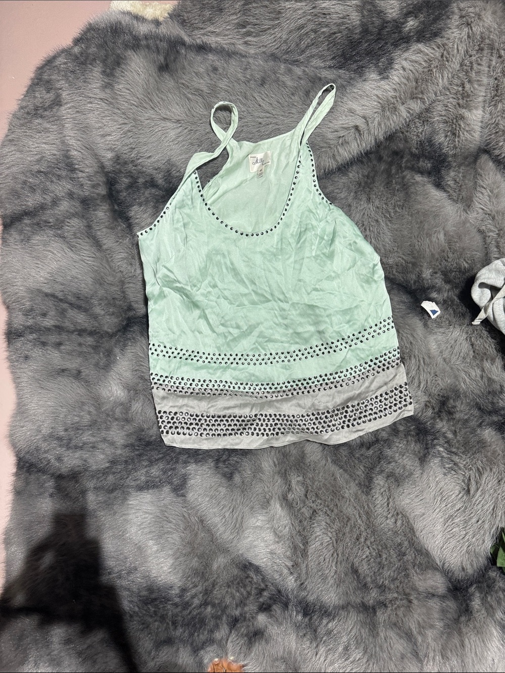 Milly Mint Studded Spaghetti-Strap Camisole